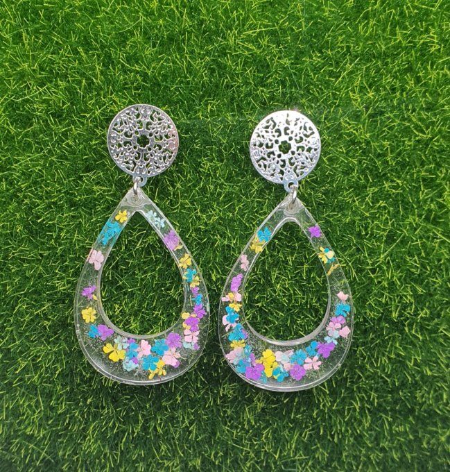 Boucles d'oreilles en résine